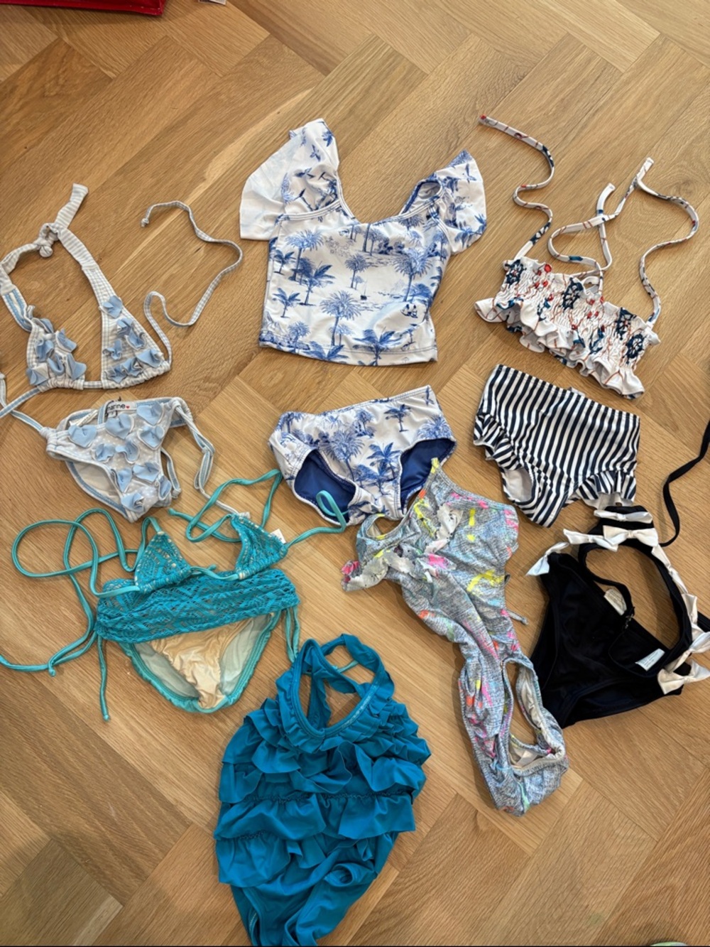 Bundle of bikinis and 2 one piece swimsuits